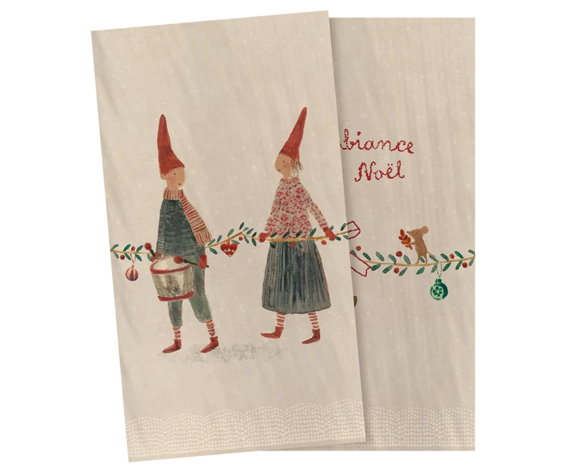 KOMMER I NOVEMBER Maileg Servetter Pixy Tomte Jul 20 st - Maileg A/W-26 Napkin Large