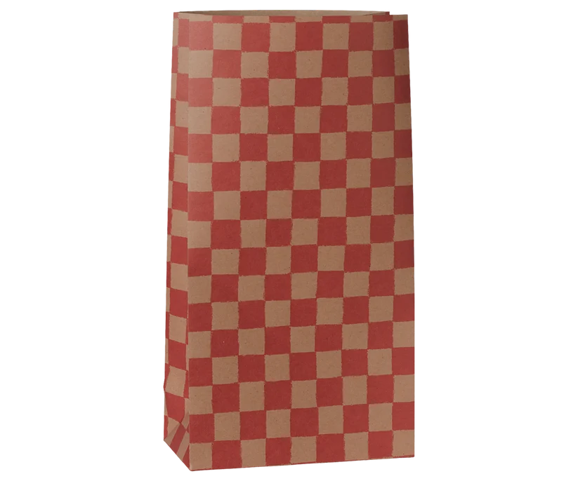 KOMMER I SEPTEMBER Maileg Presentpåse - Rutig Röd - Maileg A/W -26 Powder/Red
