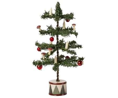 Maileg Batteridriven Julgran med Pynt och Belysning - Christmas Tree Mouse