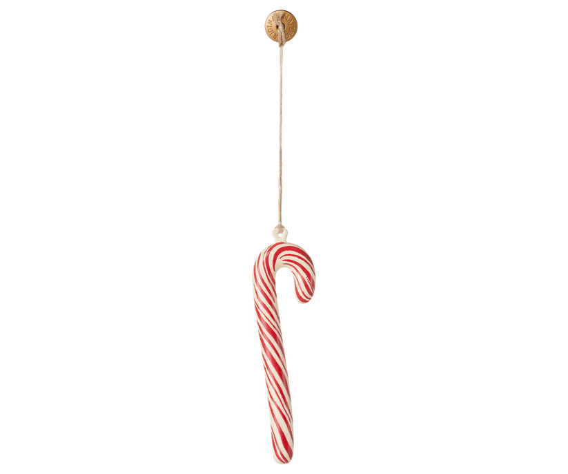 Maileg Handmålat Hänge i Metall Polkakäpp - Ornament Sugar Cane Polkagris