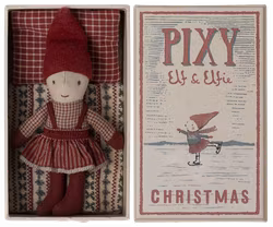 Maileg Pixy Elf Flicka i Bäddad Ask - Tomtenisse Flicka