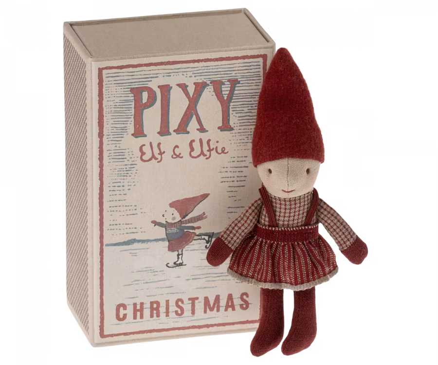 Maileg Pixy Elf Flicka i Bäddad Ask - Tomtenisse Flicka