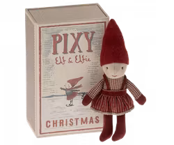 Maileg Pixy Elf Flicka i Bäddad Ask - Tomtenisse Flicka
