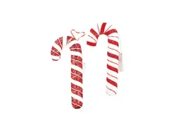 Dekoration Polkagris 20 cm med LED-Belysning - Set Om 2