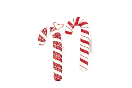 Dekoration Polkagris 20 cm med LED-Belysning - Set Om 2