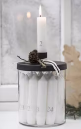 Ljusburk med svart lock
