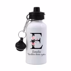 Vattenflaska Blommig bokstav + foto