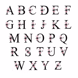 Vattenflaska Blommig bokstav + foto