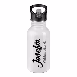 Stålflaska Typsnitt 1 + text + foto