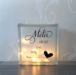 Glasblock Hjärta
