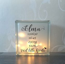 Glasblock Vårt lilla hjärta