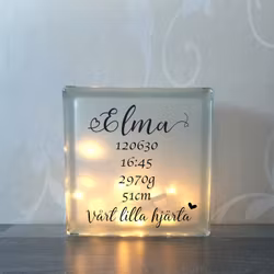 Glasblock Vårt lilla hjärta