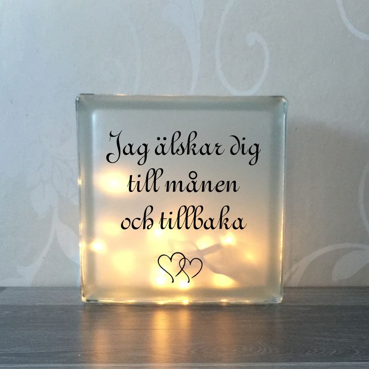 Text till glasblockslampa Nr18