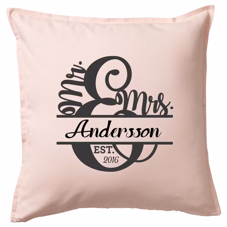 Kuddfodral Bröllop monogram