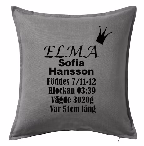 Kuddfodral Födelseinfo Födelse