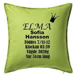 Kuddfodral Födelseinfo Födelse