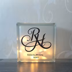 Glasblock Stora bokstäver