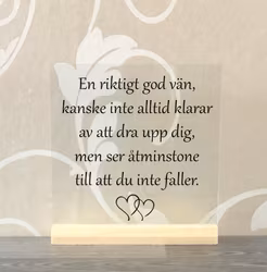 Glasplatta Vänskap alt 1