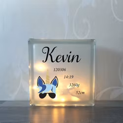 Glasblock Unicorn Blue