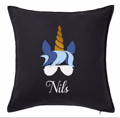 Kuddfodral Unicorn blå