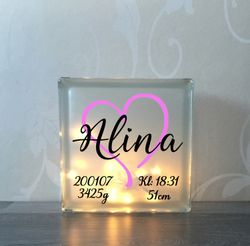 Glasblock Hjärta 2