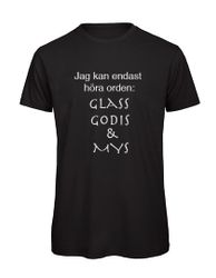 T-shirt Herr – ”Jag kan endast höra orden…” (Valfri text)