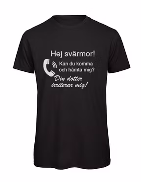 T-shirt Herr – ”Hej [namn]! [namn] irriterar mig” (Valfri text)