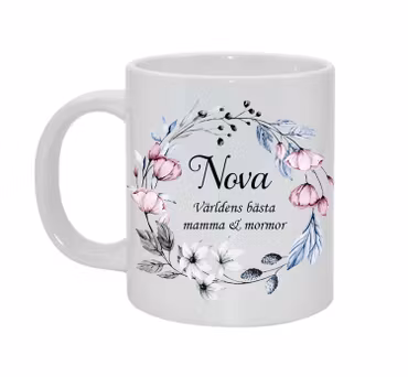 Blommor ring - Personlig mugg