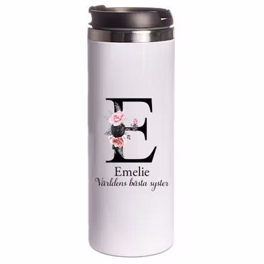 Termosmugg Blommig bokstav med foto