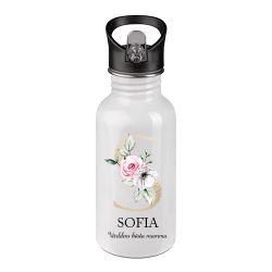 Stålflaska Guldig bokstav