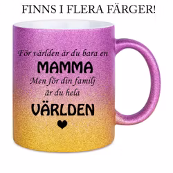 Glittermugg Hela världen