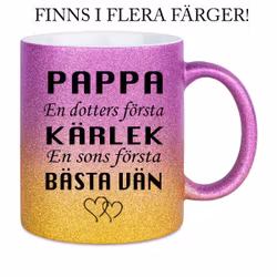 Glittermugg Pappa Dotter/son