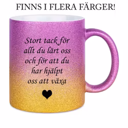 Glittermugg Stort tack