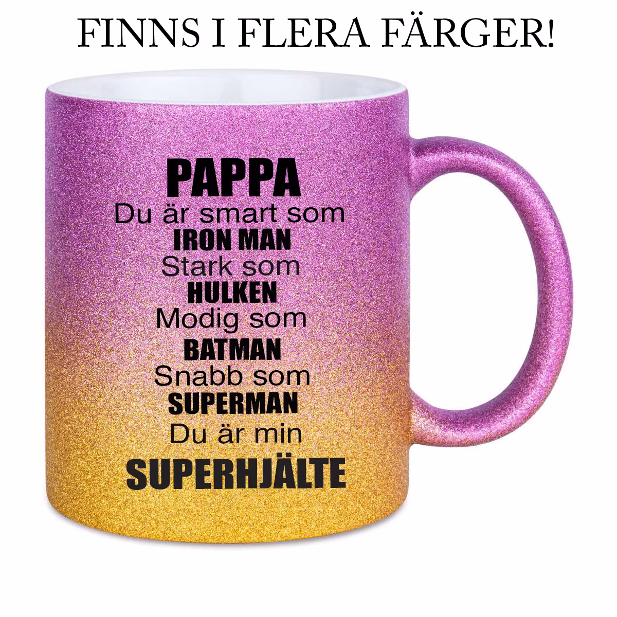 Glittermugg Superhjälte