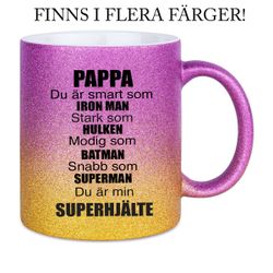 Glittermugg Superhjälte