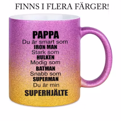 Glittermugg Superhjälte