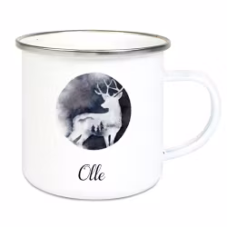 Emaljmugg Hjort siluett