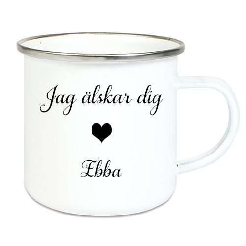 Emaljmugg Jag älskar
