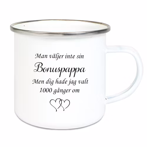 Emaljmugg Man väljer inte...