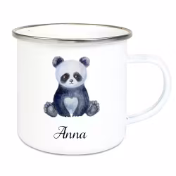 Emaljmugg Panda