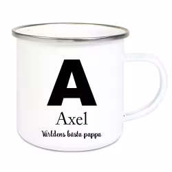 Emaljmugg Rak bokstav