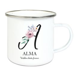 Emaljmugg Snirklig bokstav