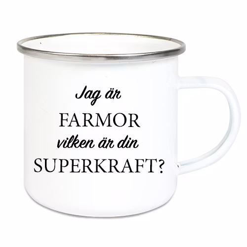 Emaljmugg Superkraft