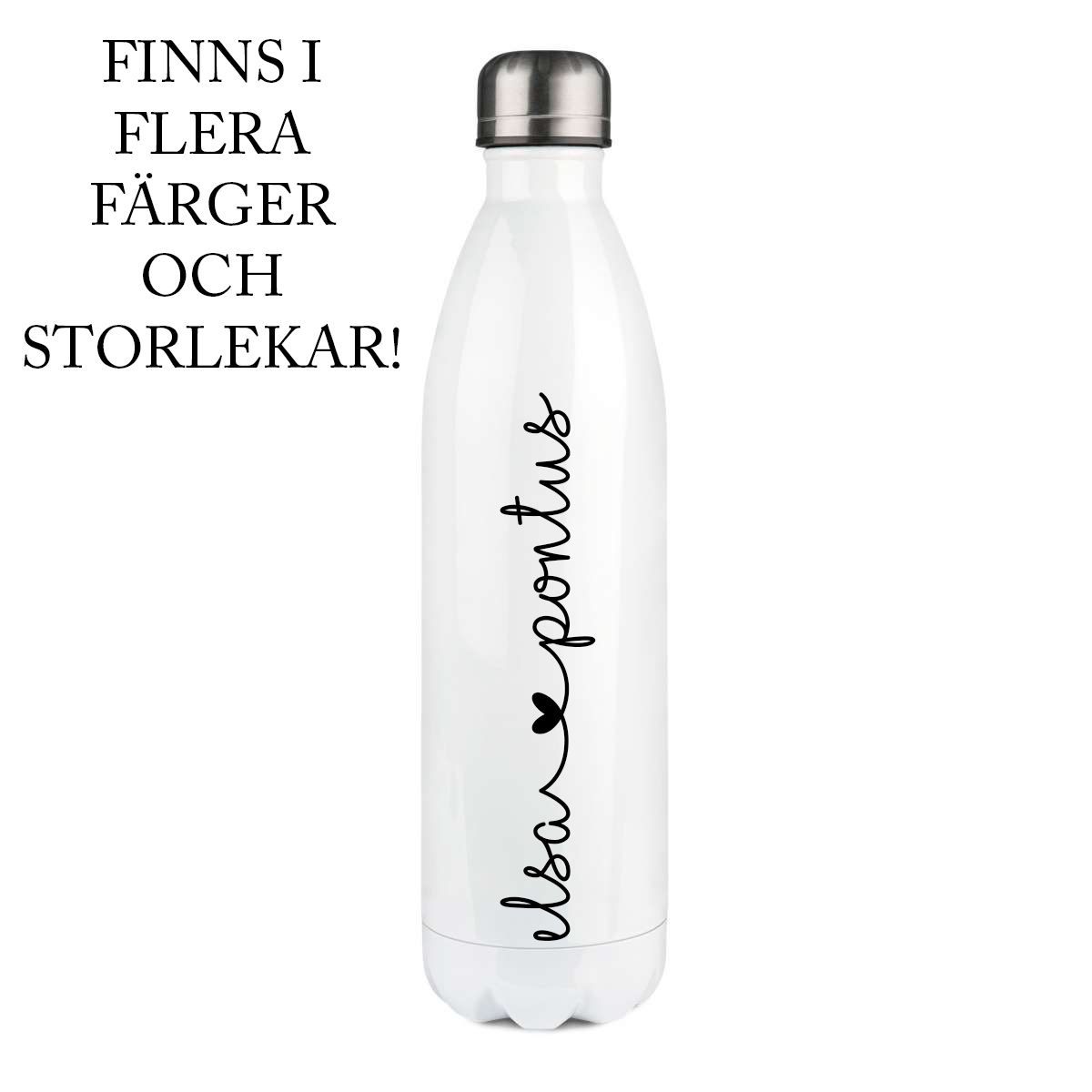 Termosflaska - Namn med hjärta mellan