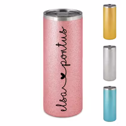 Glittrig Termosmugg namn med hjärta mellan