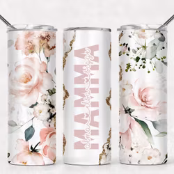 Tumblermugg Blommor #5 Mamma + kortare text