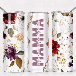 Tumblermugg Blommor #7 Mamma + egen text