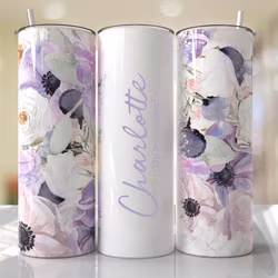 Tumblermugg Blommor #30 + text