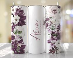 Tumblermugg Blommor #31 + text