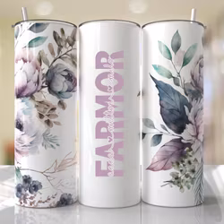 Tumblermugg Blommor #32 namn/ord + text